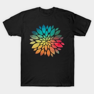 Rainbow abstract flower design 06 T-Shirt